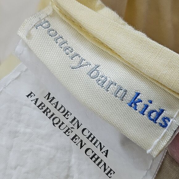 Vtg Pottery Barn Kids Discontinued Green Daisy Garden Full Quilt And 2 Sham Set - Picture 10 of 12